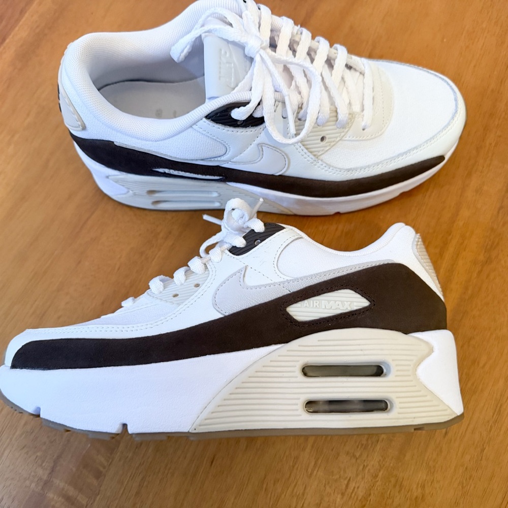 Nike Women’s Air Max Sneakers in White and Dark Brown